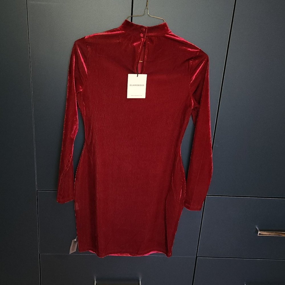 Port Red Velvet Rib Dress (Mini) - Picture 7 of 7